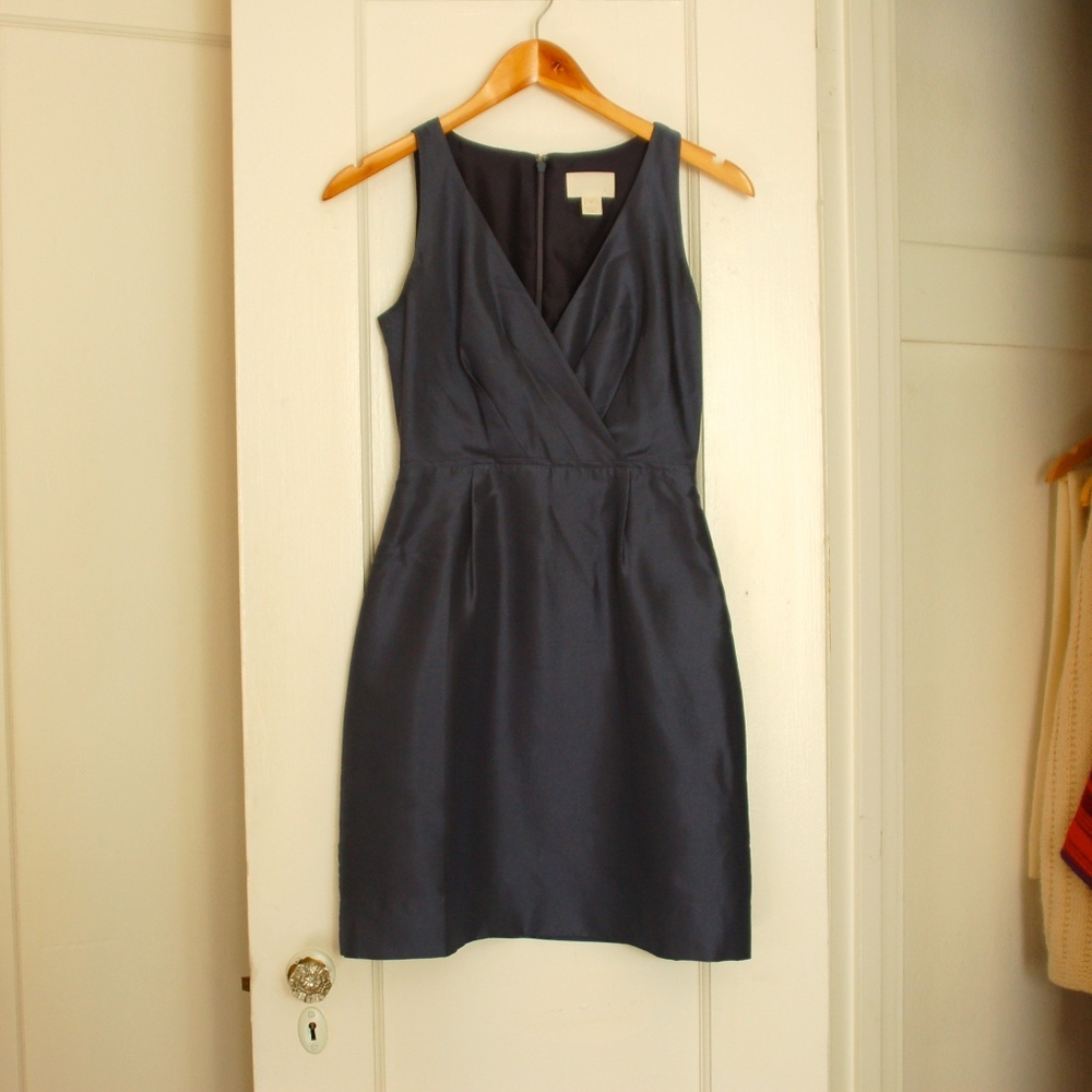 100% Silk J Crew Dress in Portico Blue 00 P